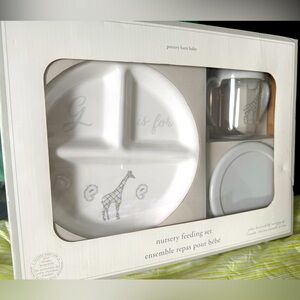 New in box  pottery barn baby nursery feeding set